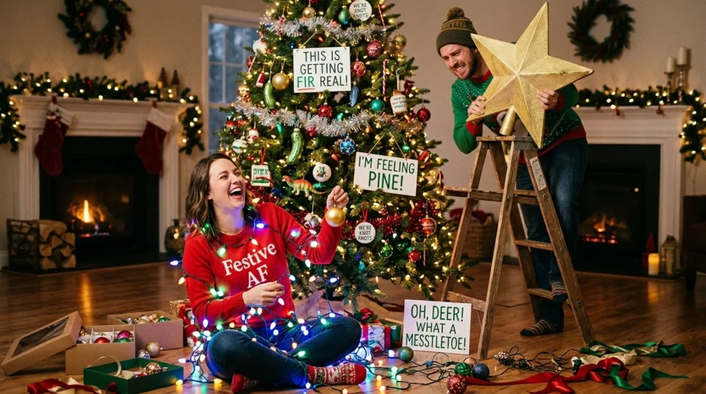christmas tree decorating puns
