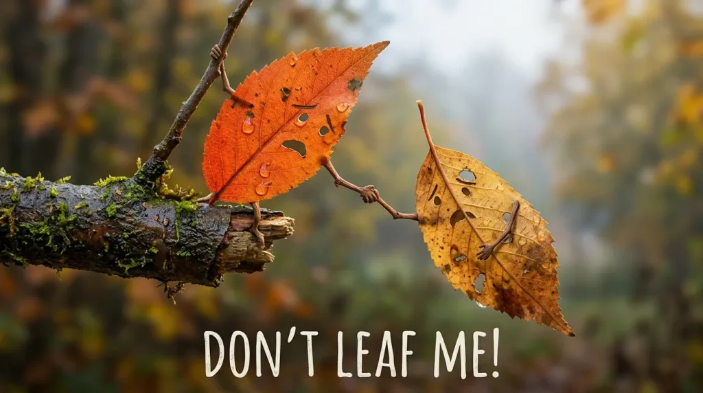 leaf caption puns